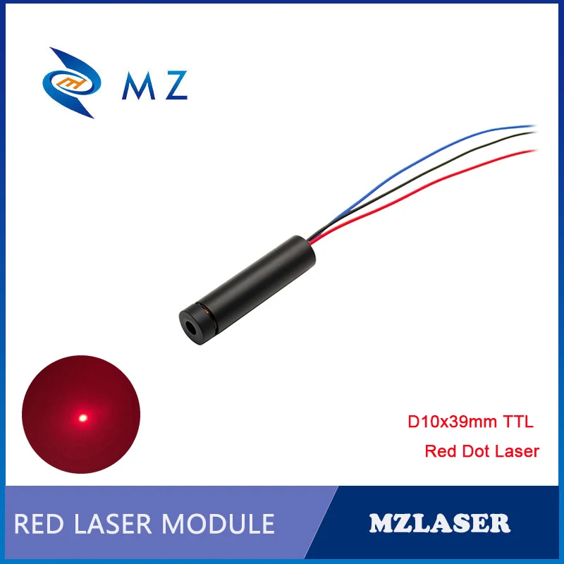 Compact Red Dot Laser Module Adjustable Focus D10mm 635nm 650nm 660nm 1mW 5mW 10mW 20mW 30mW 50mW 100mW Industrial Positioning