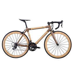 Super Pro+ Carbon Bamboo Road Bike Full Speed Bicycle City Cycle Parts V Brake 700c