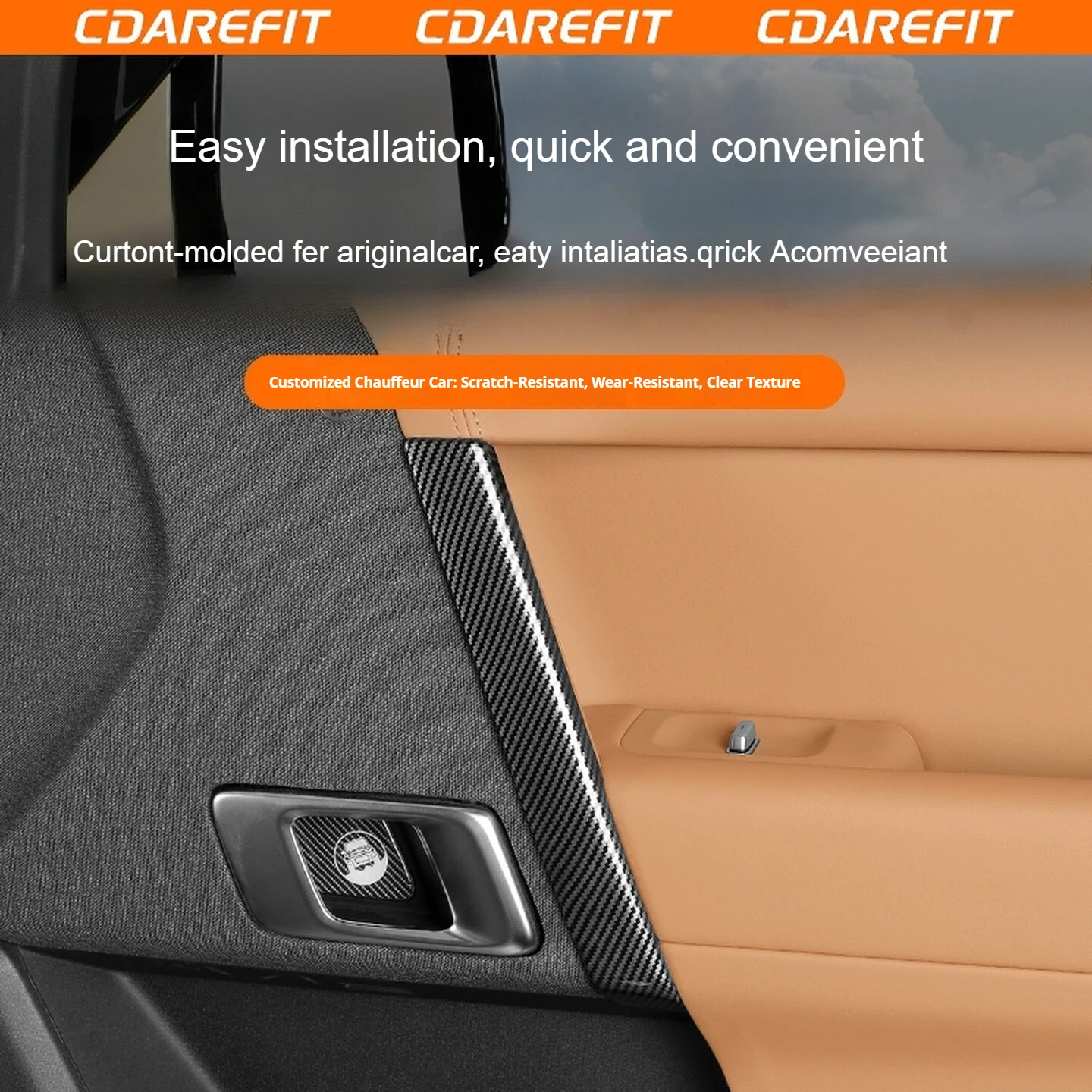 For Chery iCAUR V27 Dedicated Car Full coverage Inner Handle Patch Mirror Finish Plating Scratch-resistant Hand Pads Interior