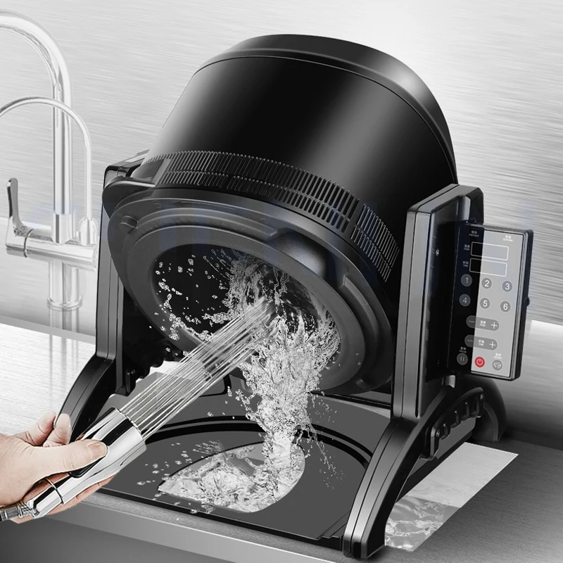 Freidora de tambor comercial, máquina de arroz frito, sartén inteligente, Robot multifunción, automática