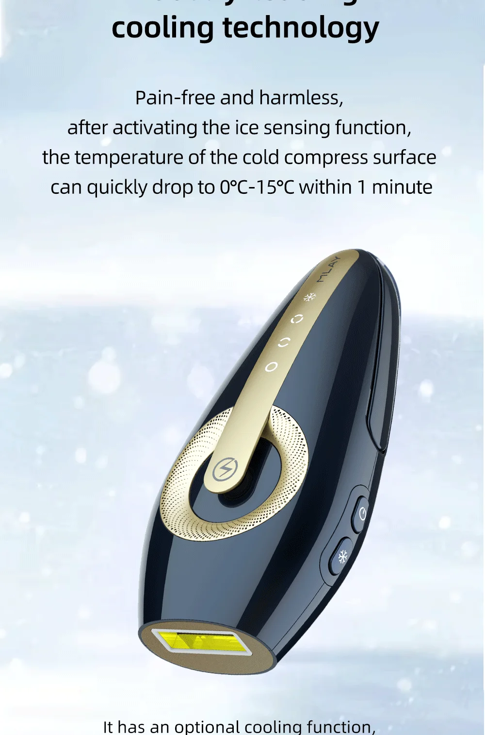 Mlay T17 Лазерный эпилятор для удаления волос IPL Портативный ICE Cold 500000   Мигает лицо, бикини, распознавание кожи для женщин и мужчин