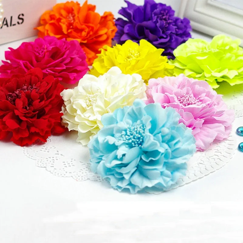 

Fashion Peony Flower Women Hair Clip DIY Straw Hat Accessories Beach Holiday Bohemia Emulation Girl Hair Barrettes Headband