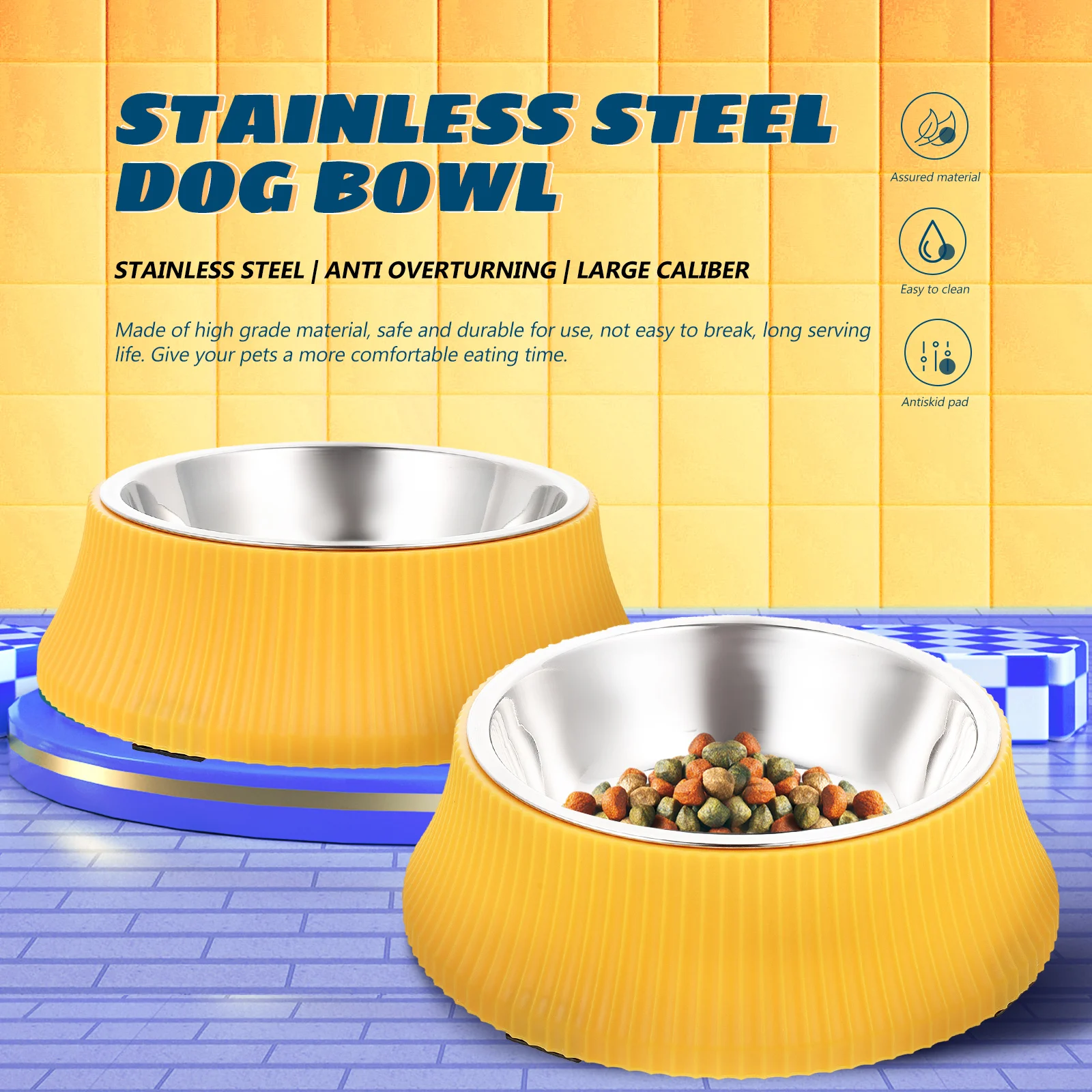 

Stainless Steel Dog Bowl Food Bowls Indoor Cat Feed to Pet Feeding 201 Puppy Detachable