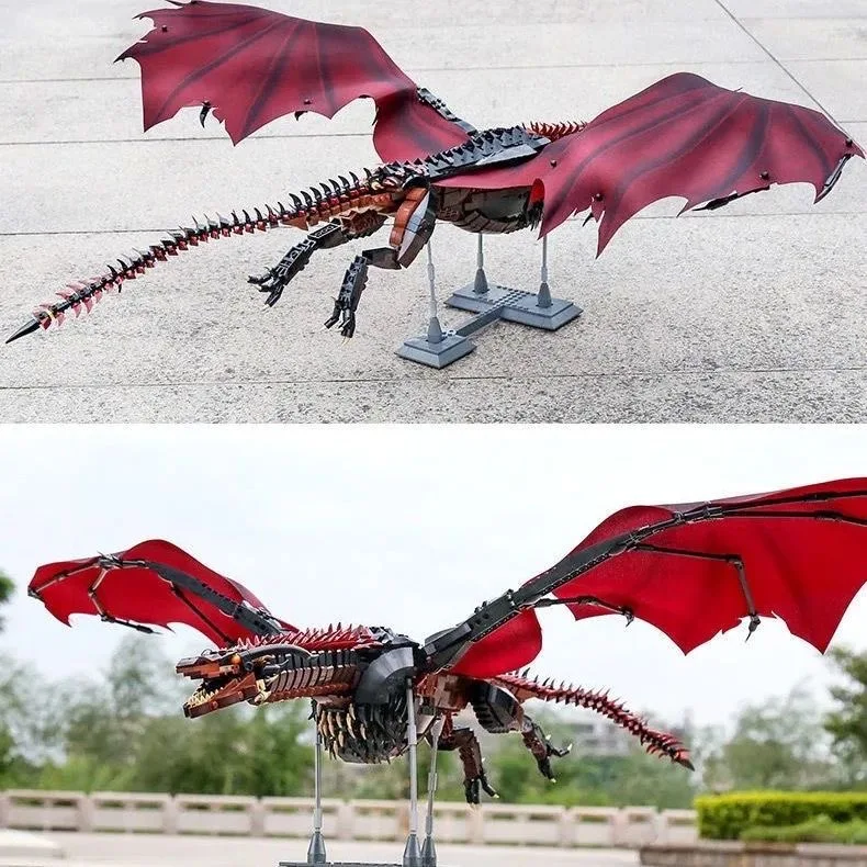 1889 pcs Game of Thrones Drogon Viserion Creative Giant Dragon Building Blocks Model Movie Series Childrens Assembly Bricks Toys