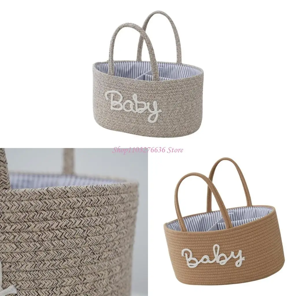 Convenient Baby Diaper Storage Basket Cotton Cloth Organizes Modern Baby Diaper Storage Solution for Nursery & Travel
