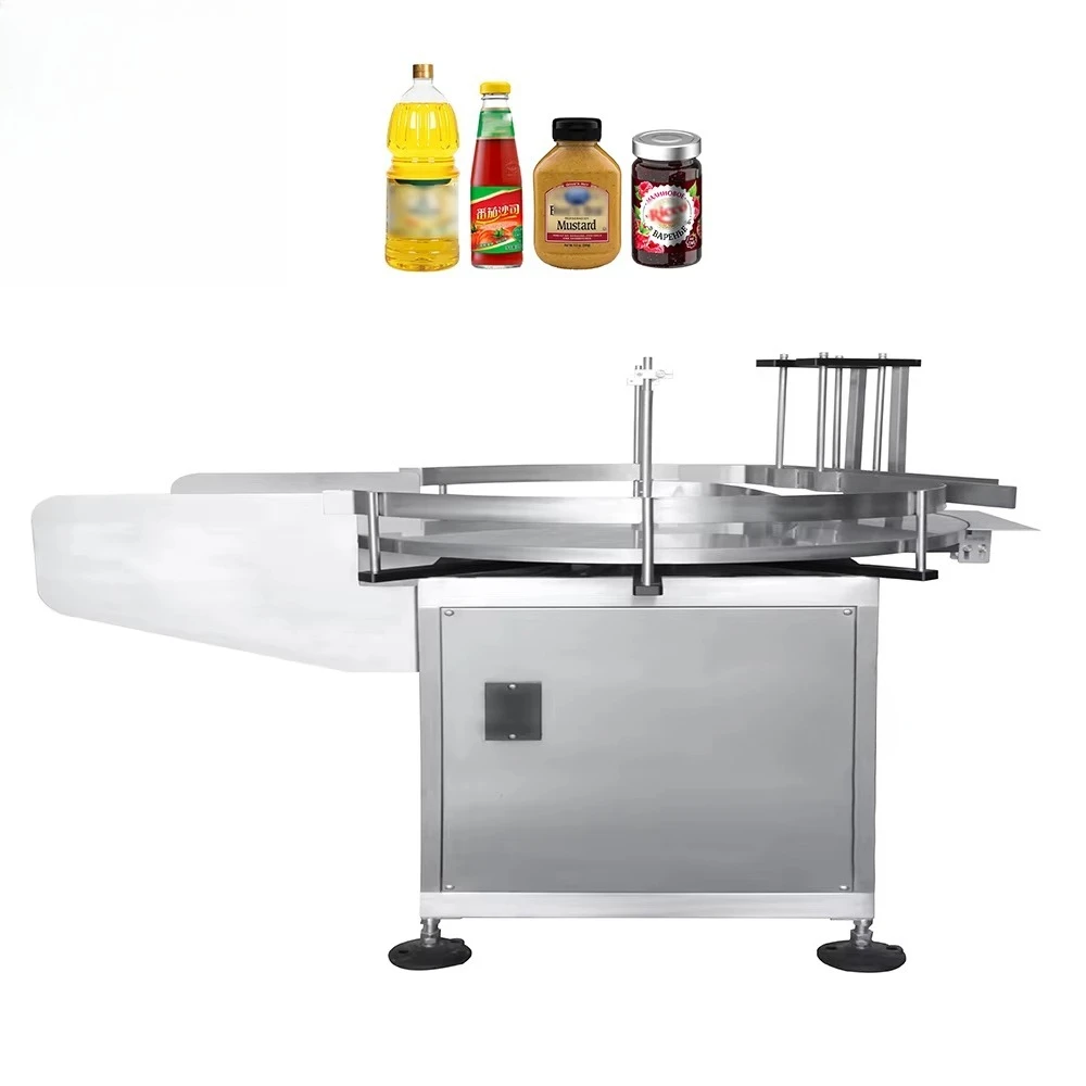 Desktop automatic circular rotating plastic glass bottle descrambler bottle sorting turntable feeder