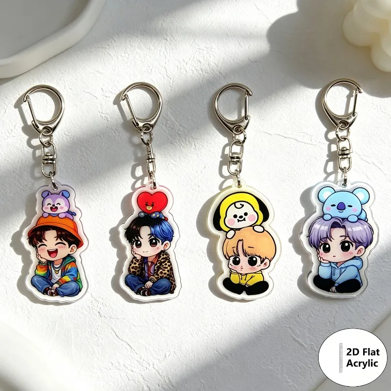 7 Stück/Set KPOP Acryl-Schlüsselanhänger, niedliche Taschenanhänger als Geschenk für Fans – Detail 4