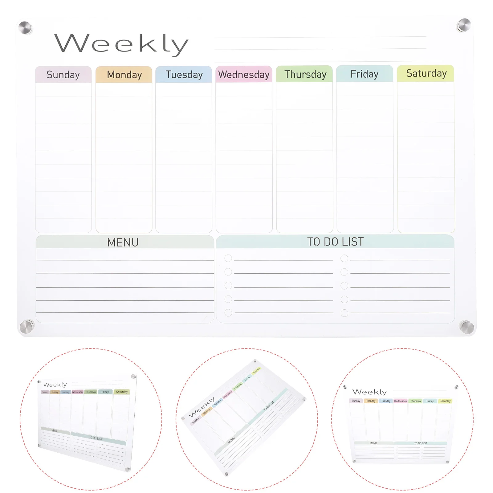 Magnetic Dry Erase Board for Fridge Acrylic Message Planner Schedule Organizer Reusable Writing Surface Home Office Kitchen