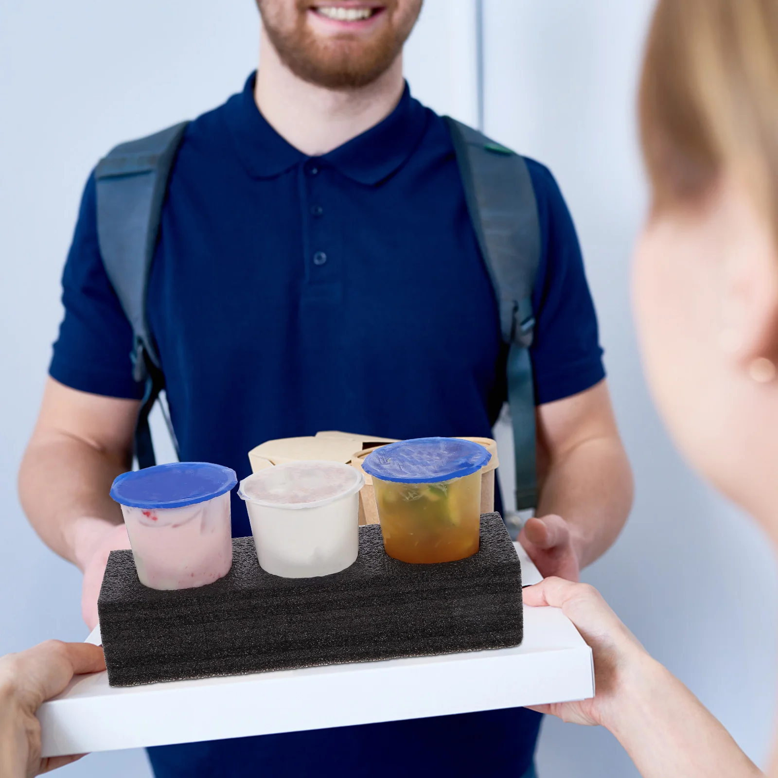 

4 шт., подносы для подстаканников, пенопластовый поднос для напитков, легкий устойчивый поднос для кофейных напитков, подставки для чашек на вынос, доставка