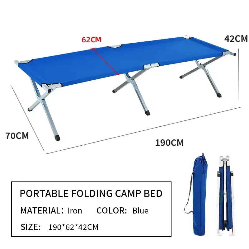 for Portable Emergency Disaster Relief Nap Bed Hiking Thick Outdoor Camping Foldable Bed Single Person 190CM Folding Bed