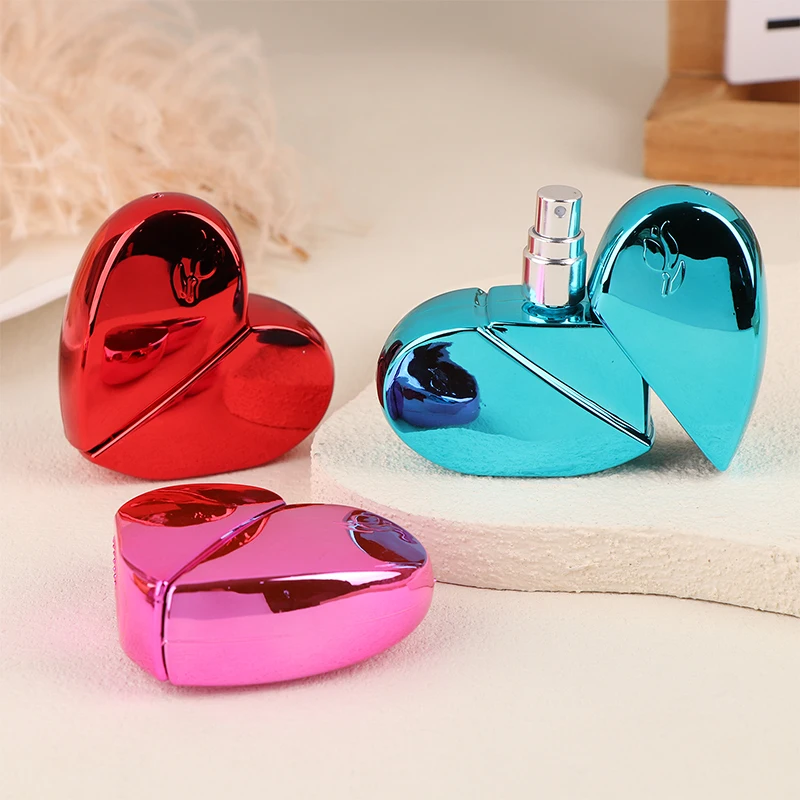 25ML DIY Perfume Bottle Travel Heart-Shaped Spray Bottle Glass Empty Bottle Perfume Mist Atomizer Portable Cosmetics Container