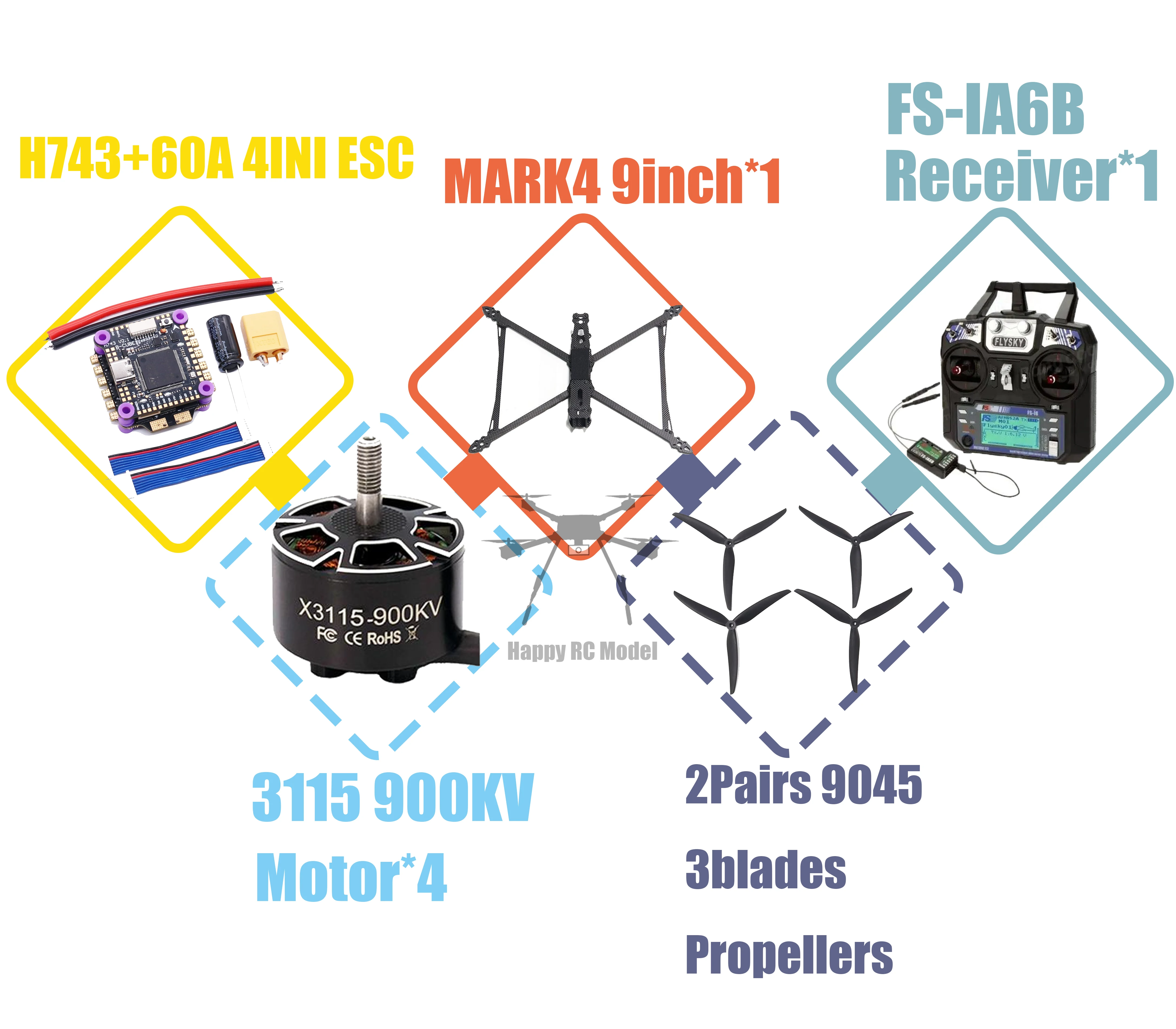 MARK4 V2 8 inch 9 inch 10 inch H743 Flight Control 60A 4INI ESC rack drone FPV koolstofvezel PV Racing Drone Quadcopter Freestyle