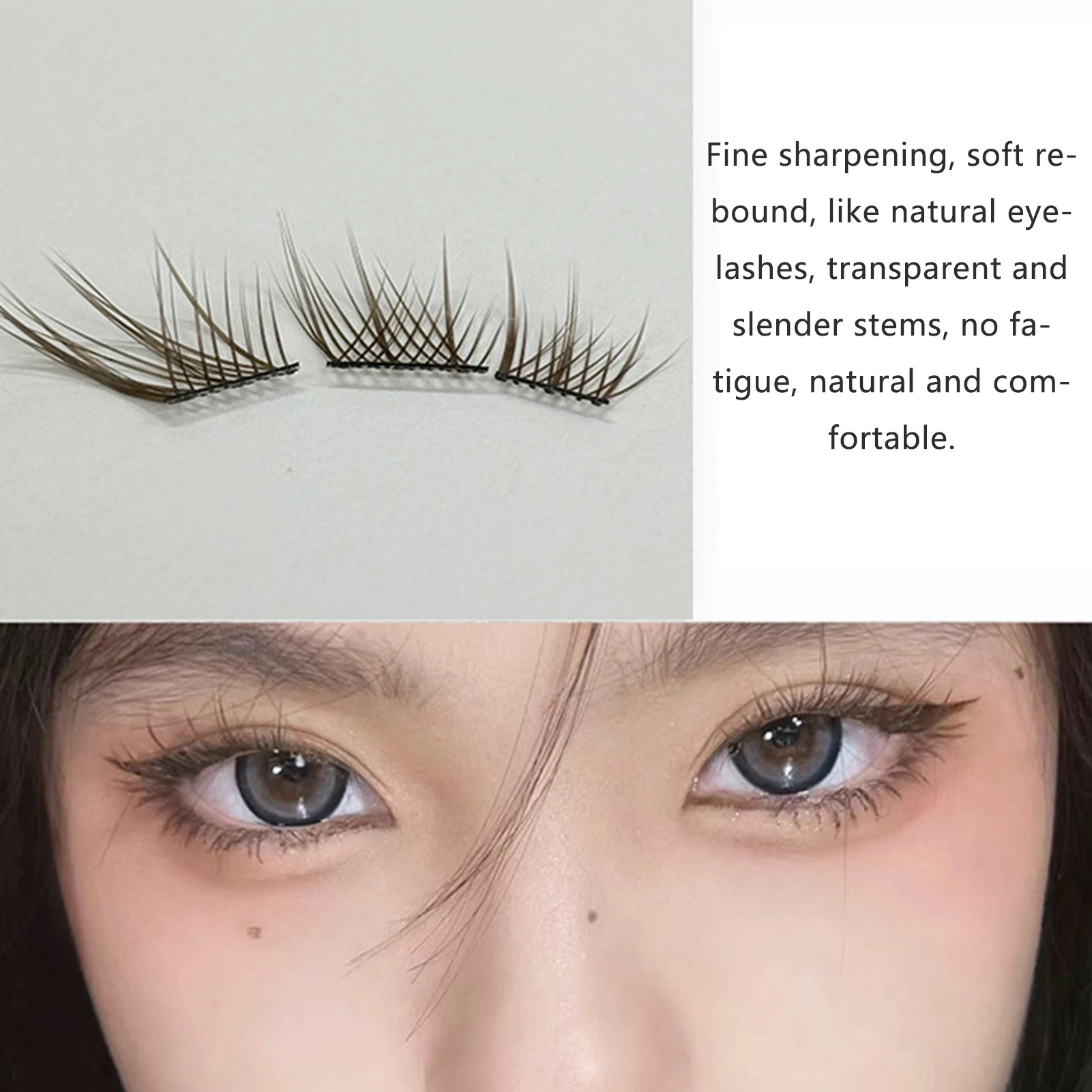 Black Tea Brown False Eyelashes Extension Soft Curly Realistic Natural Charming Cosplay Lashes for Women Girls Daily Party Use
