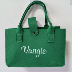 Borse Tote personalizzate di grande capacità borsa per pannolini portatile personalizzata ricamata regalo per feste borsa per la spesa in feltro a due manici