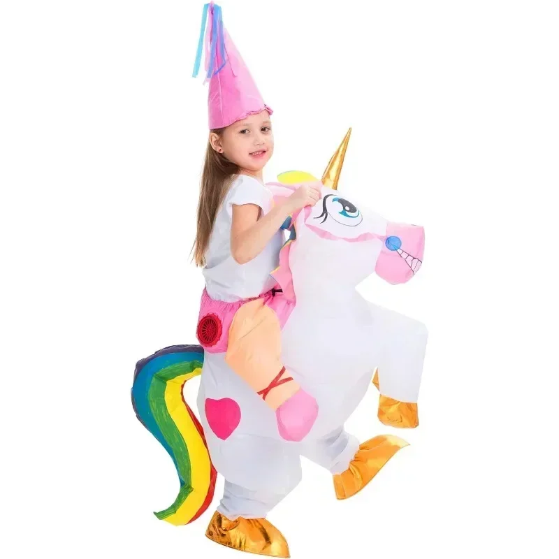 

Unicorn Inflatable Costume Kids Adult Blow up Ride On Deluxe Halloween Boy Girl Creations Inflatable Christmas Party Costumes