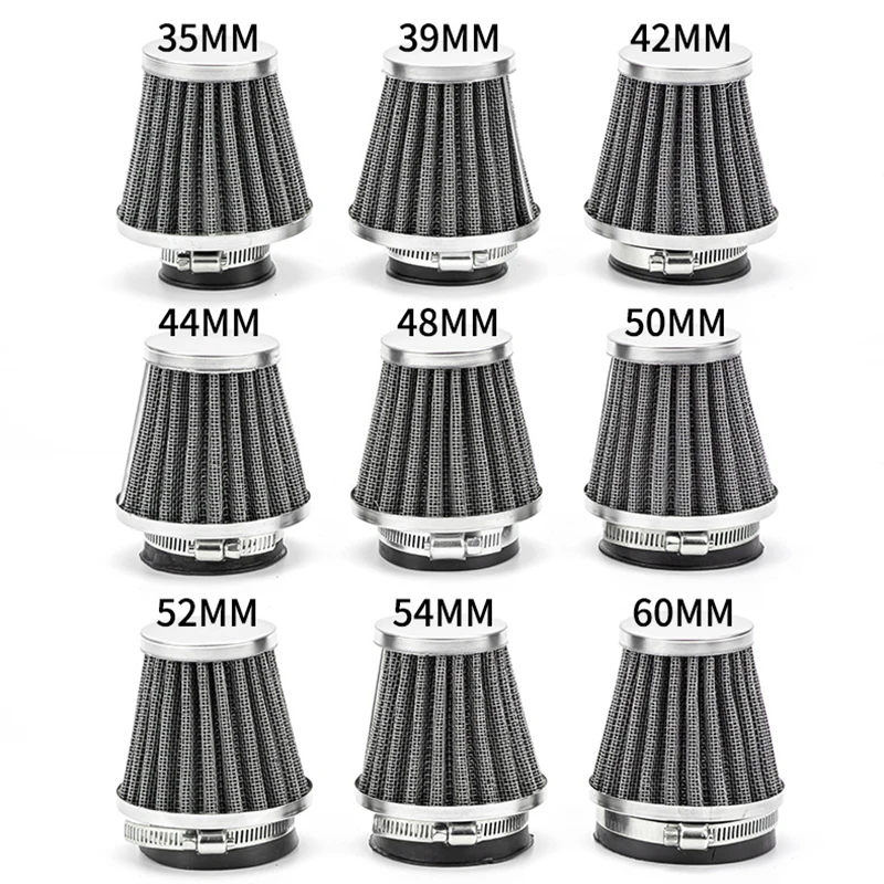 1pc Universal 35-60mm Motorcycle Tapered Air Filter Cleaner Dirt Pit High Air Flow Filter Conical Air Filter Dirt Cleaner