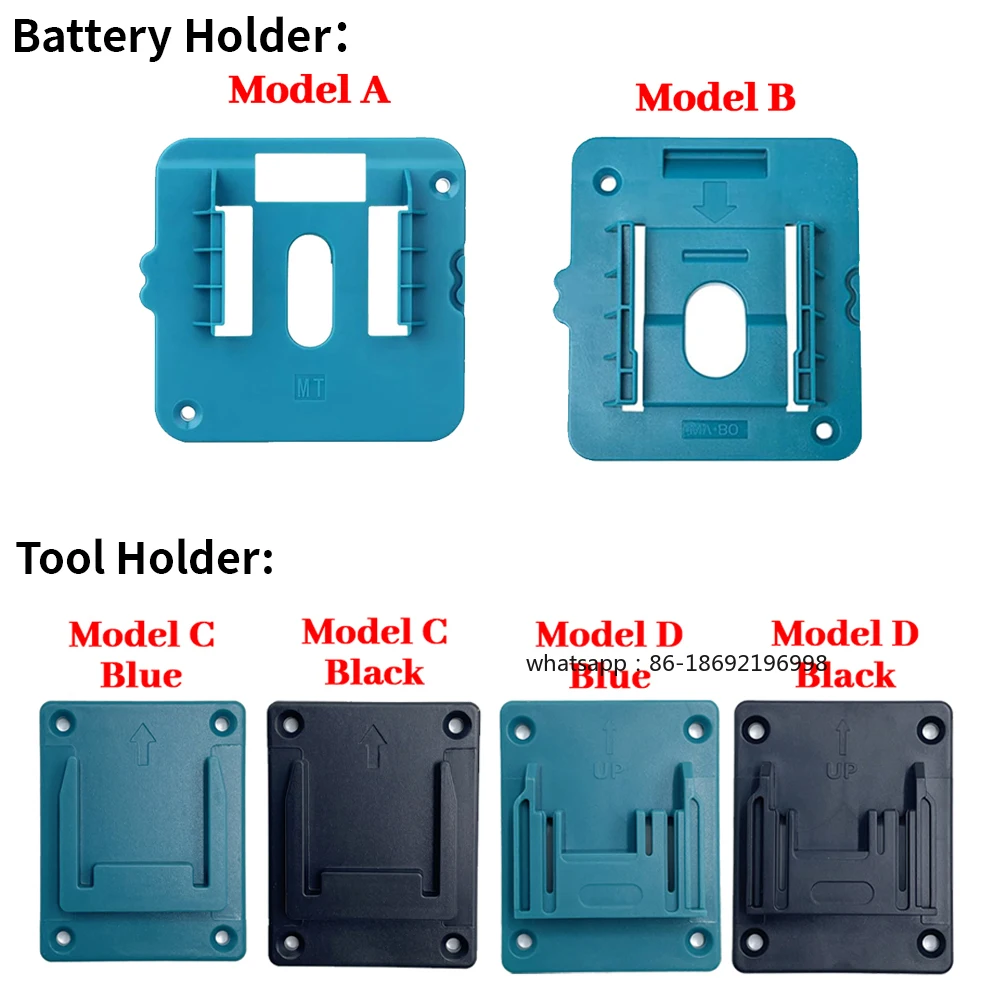 5PCS Battery Holder for 18V Li-ion Battery Tools Machine Holder Storage Rack Wall Mount for BL1860 BL1850(No Battery)