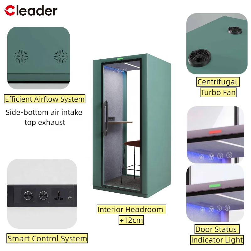 Easy Install Single Person Privacy Pod Home Office Meeting Booth Low Noise Office  Pod Phone Booth  for Office and Study