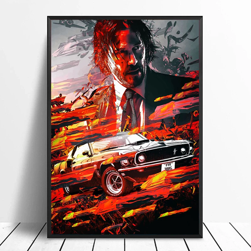 John Wick Movie Character Poster Take A Gun Wall Art Picture for Living Room Home Decor Gangster Revenge Canvas Painting Cuadros