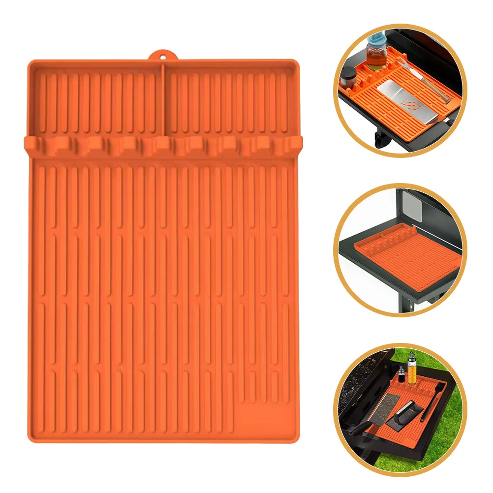 

Silicone Griddle Tool Mat Heat Resistant Grill Side Shelf Mat Nonstick Easy Cleaning Kitchen Counter Utensil Rest Pad Outdoor