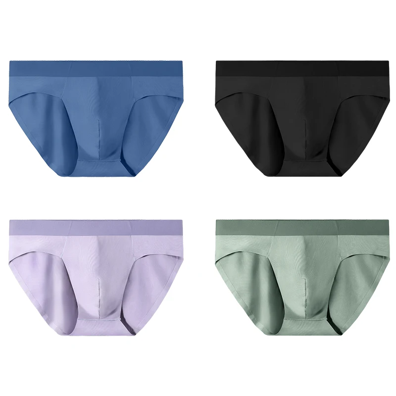 

3PCS Men's underwear, men's Modal seamless shorts, slim and sexy, summer thin triangle pants with slits, comfortable and
