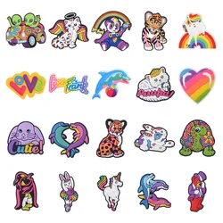 Shoes Charms Cartoon Colorful Tiger Cat Bear Dolphin Animal Shoe Charms For Clogs  Boys Girls Shoes Decoration Party X-mas