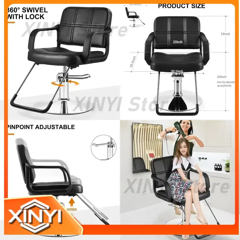 Hydraulic Barber Chair for Hairdresser Hairstylist Tattoo Artist Salon Equipment Hand Operated Salon Chair for Barber Shop