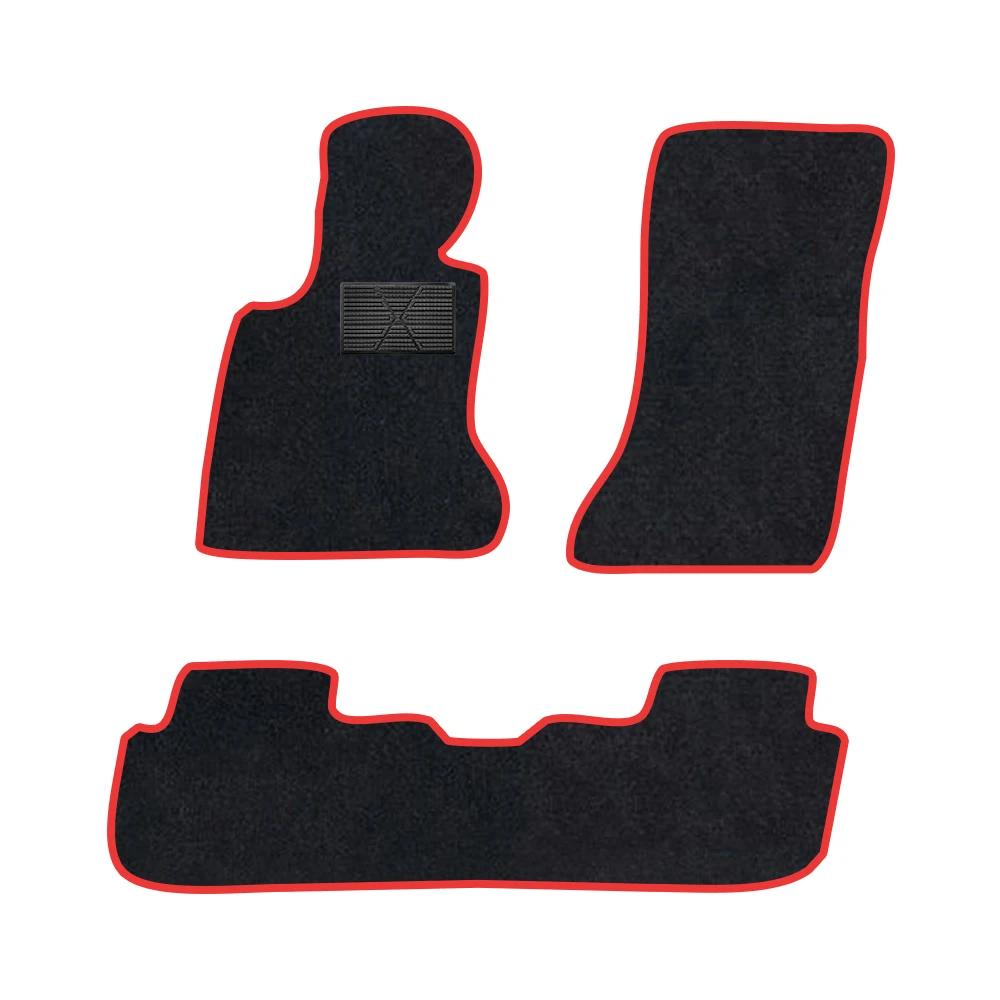 

Автомобильный коврик для Bmw 5 серии 2003-2009 E60, длинная колесная база, седан, полиэстер, замша, противоскользящая черная подложка, красная переплетная отделка