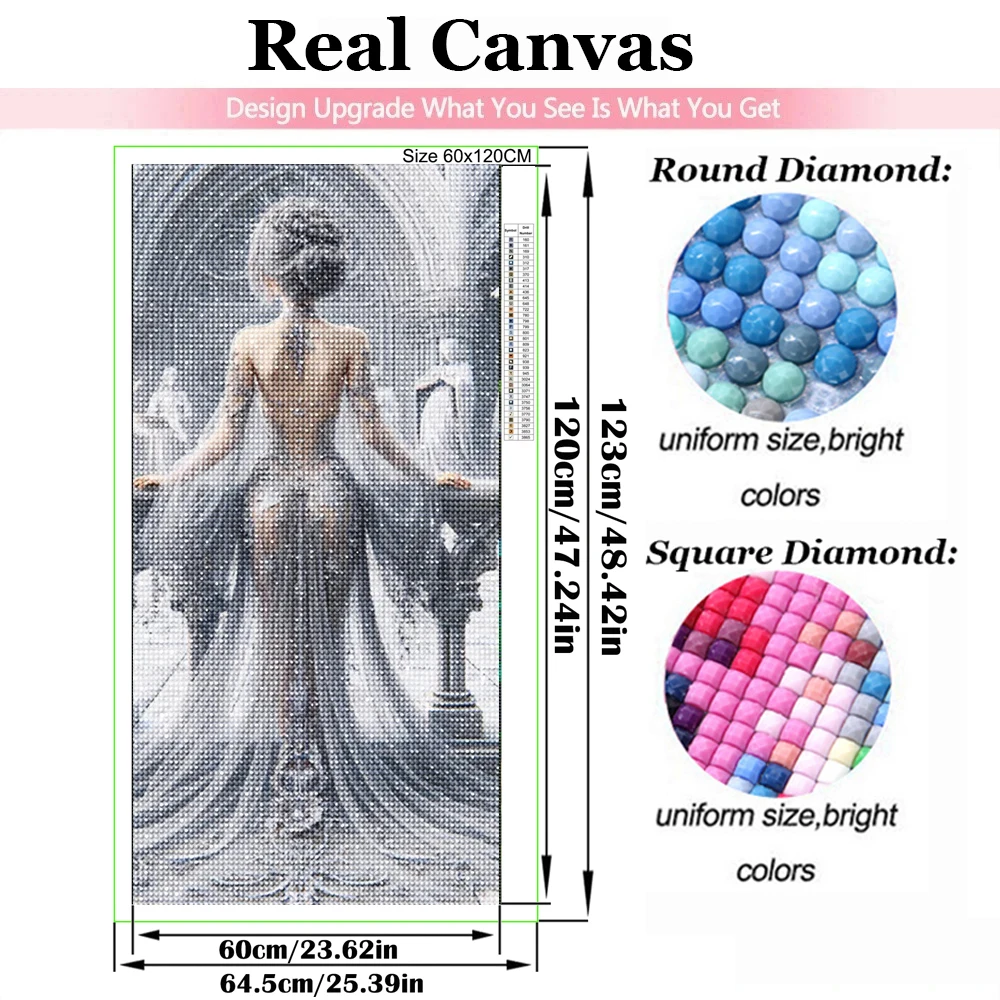 Ethereal Eleganct Lady,Dreamlike Space,5DDiy Diamond Painting Large Size Full Square Round Diamond Mosaic Embroidery Wall Decor