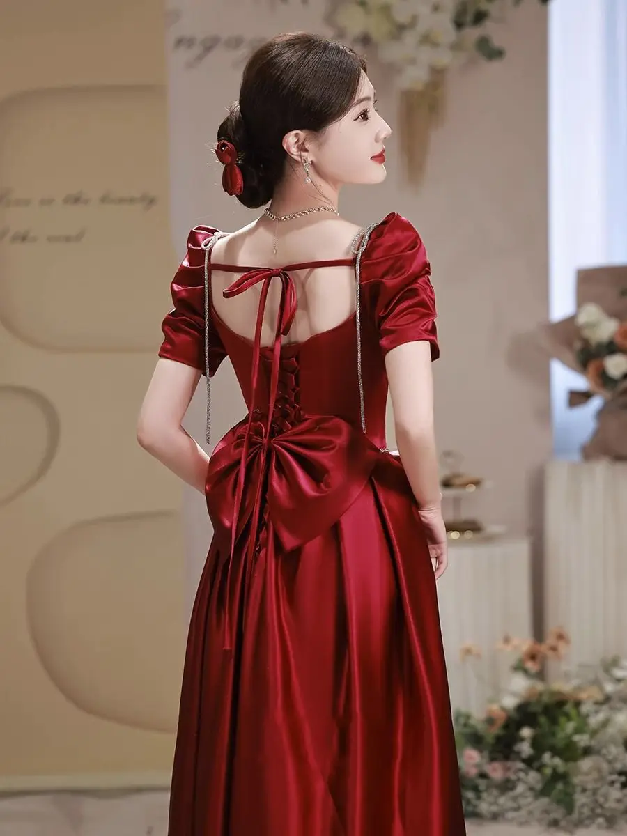 Toast Dress Red Little Engagement High Sense Vocal Music Art Long Spring