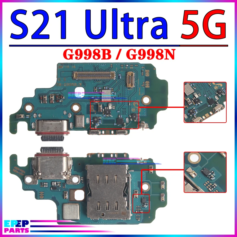 Puerto de carga Usb para Samsung Galaxy G991 G996 G998 G990 S901 S906 S908 B U N S21 S22 Fe Plus, módulo de placa de carga Ultra