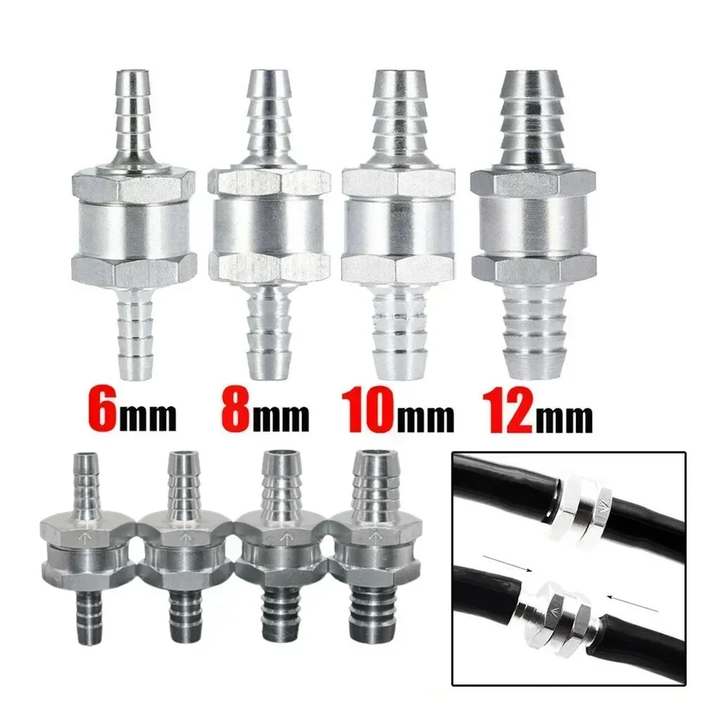 6/8/10/12mm New Check Valves Aluminum Way Check Valve Fuel Water Vapor Air Vacuum For Car Dieselgasoline Pressure 0.2-6 Bar