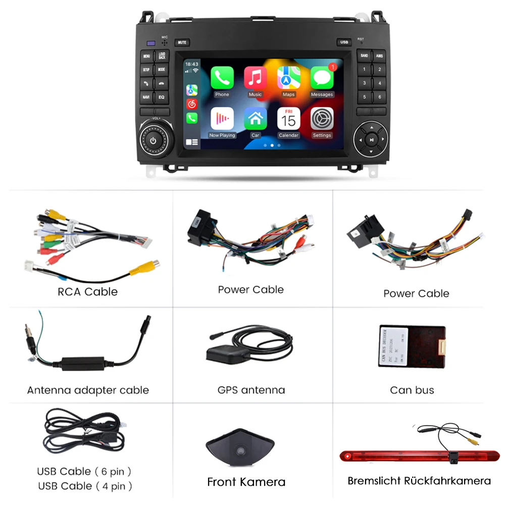 Android Car Radio with GPS Navigation + HD Front and rear Camera for Mercedes-Benz Vito Kasten  eVito W447 109 111 114 116 119