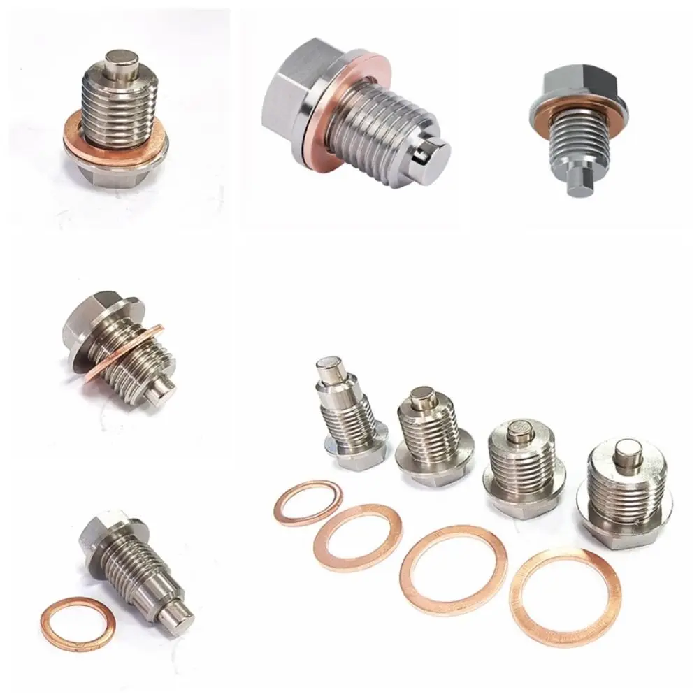 M12 M16 M18 M20 Oil Drain Plug Magnetic Stainless Steel Sump Drain Nut Bolt with Neodymium Magnet with Copper Gasket