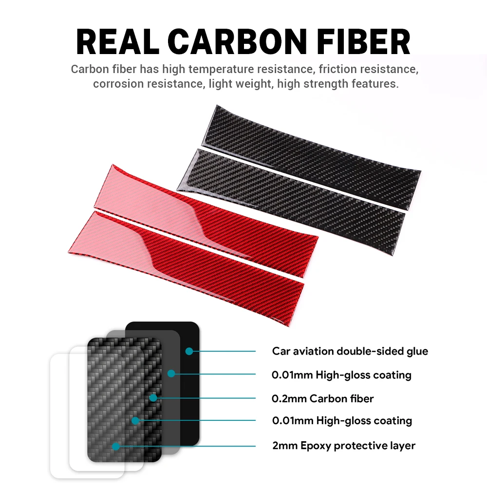 Real Soft Carbon Fiber Sticker For Tesla Model 3 Highland 2024 Car Instrument Both Sides Decor Interior Trim Accessories