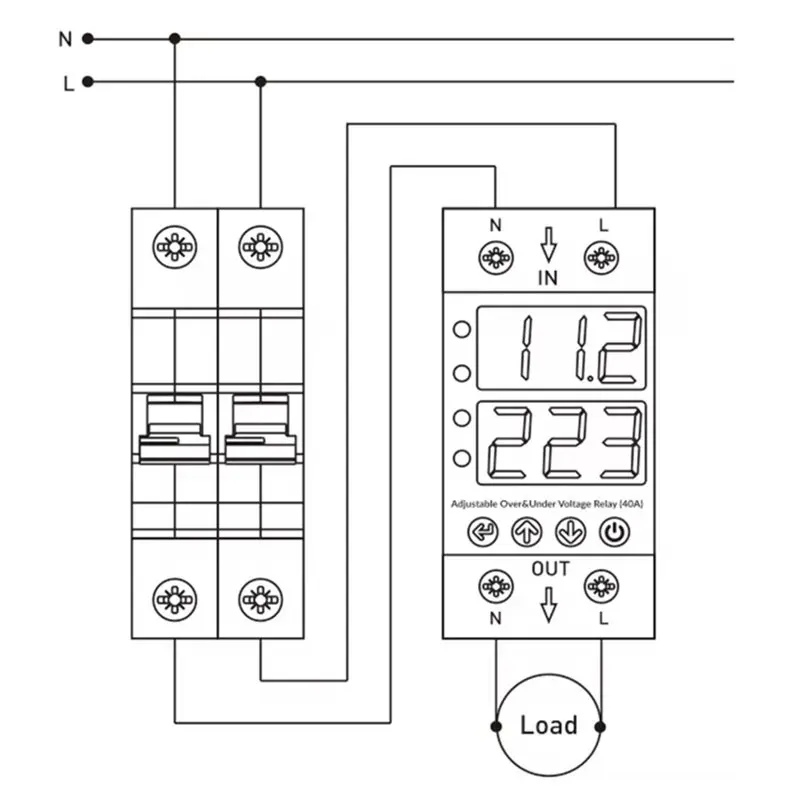 M11K-AVR-40A Dual Display Adjustable Voltage And Over-Current Protection Relay Based Automatic Voltage Protector