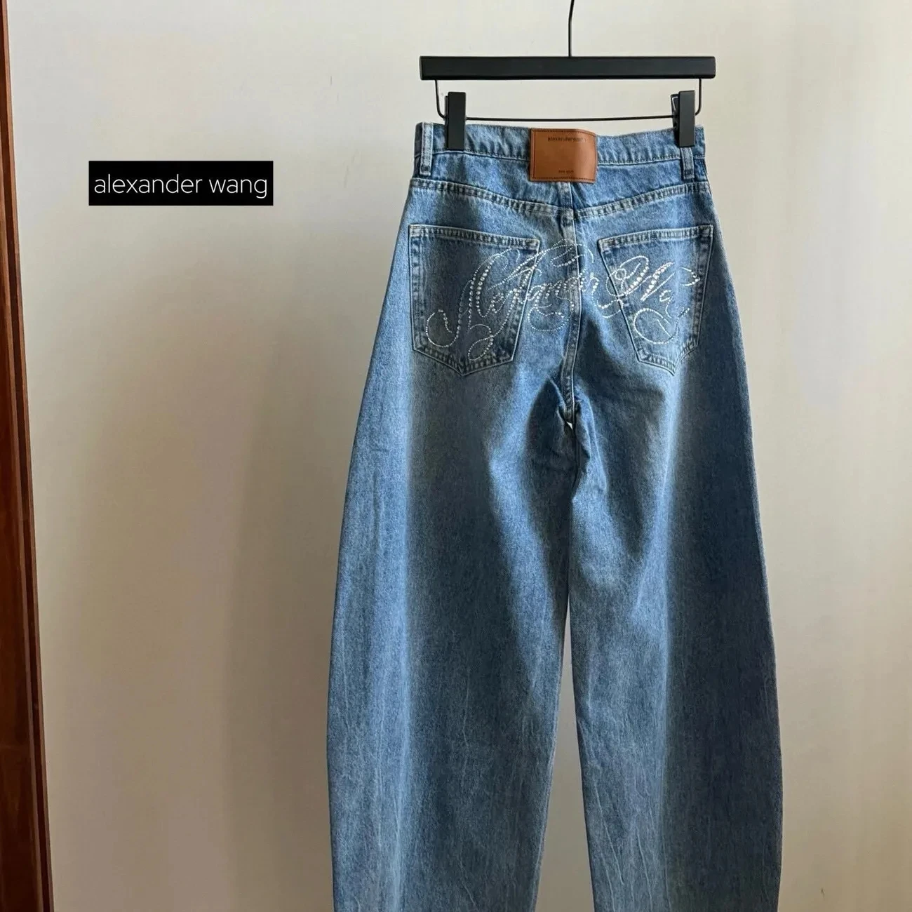 Y2k Jeans Dames Vintage Distressed High Street Heavy Duty Letter Wijde Pijpen Flare Broek Baggy Jeans Mode Casual