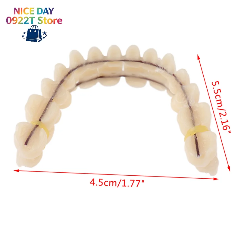 28Pcs/Set Resin Artificial Denture Teeth Upper Lower Jaw A2 Shade Contoured False Teeth Dental DIY Denture Tool@#X