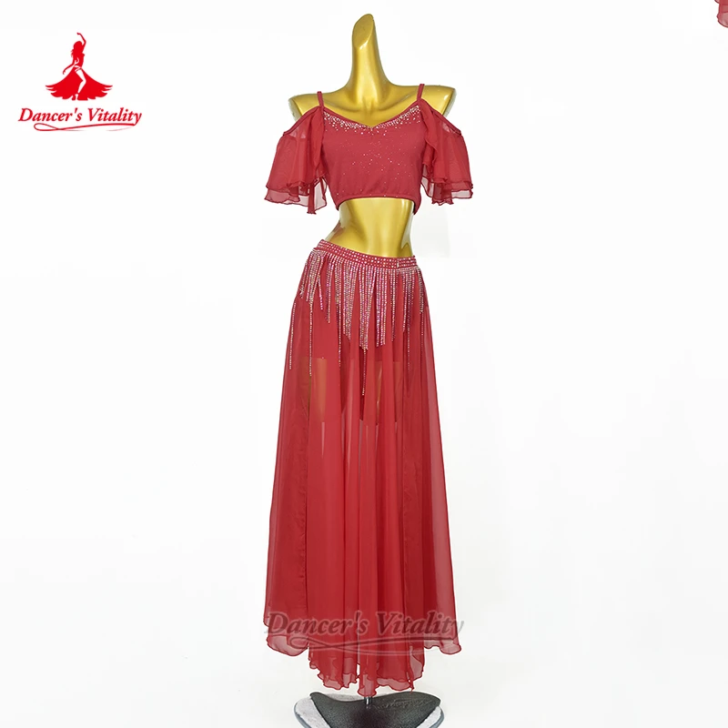 Ropa de práctica de danza del vientre, traje de gasa ligero, cómodo y elegante, personalizado, trajes de actuación de da