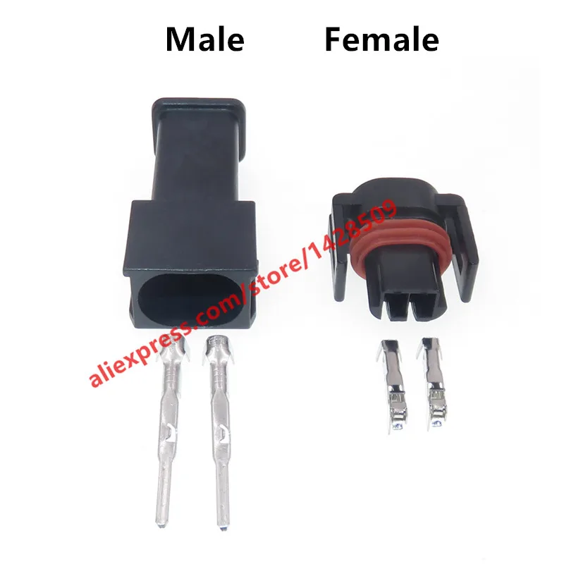 1 Sets 2 Pin Waterproof Automotive Injector Plug Air Temperature Sensor Connector 12162215