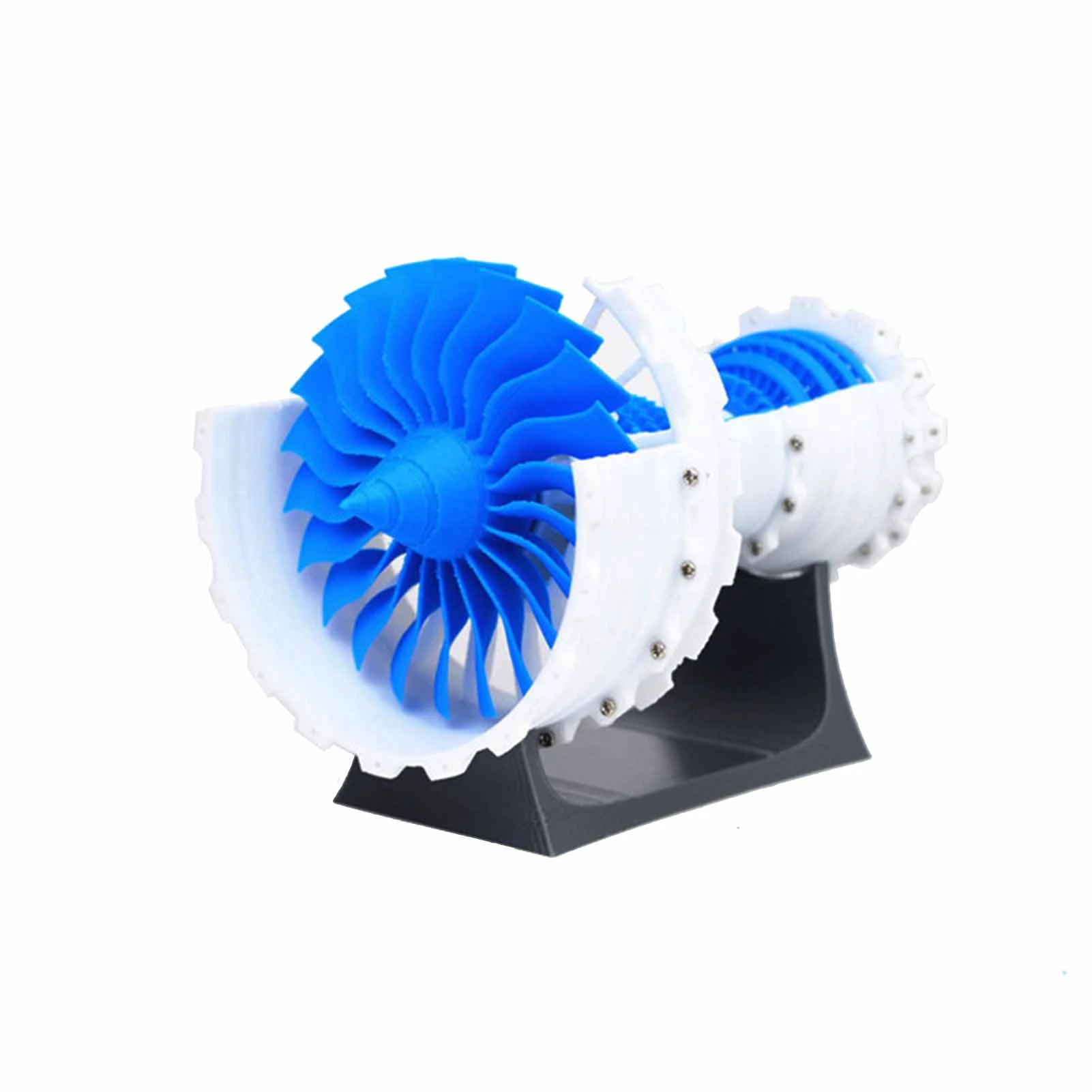 

3D Printed Jet Engine Model Aircraft Supercharged Engine w/ Sawtooth Nozzle 3D Printer