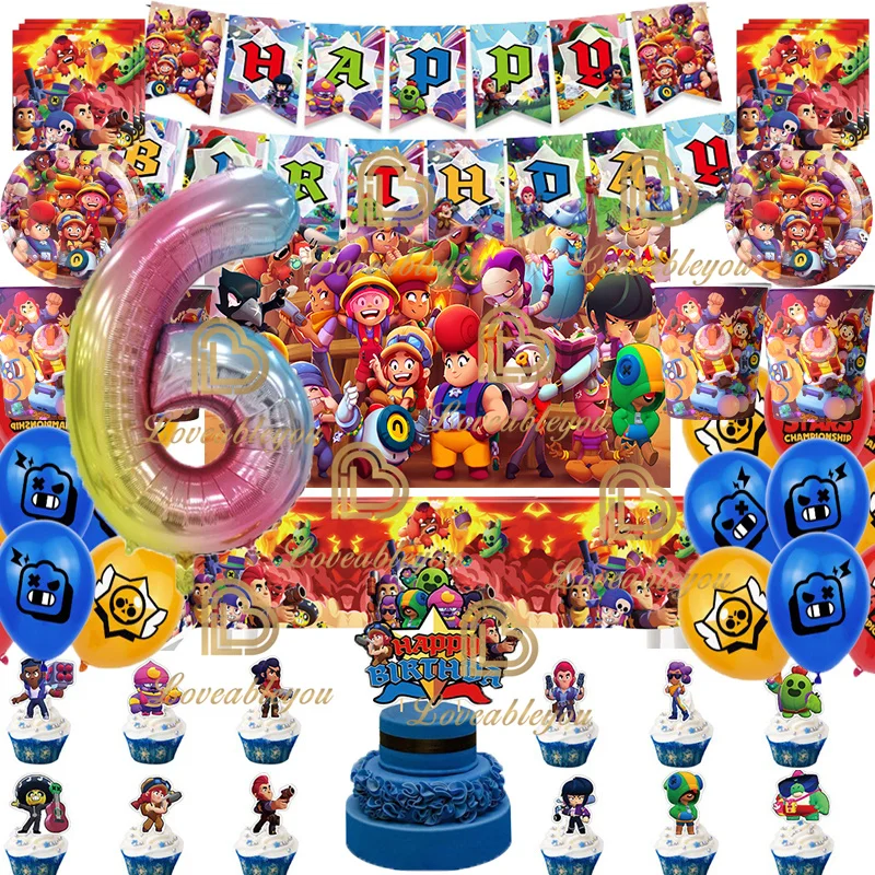 Birthday Party Decorations For Kids Latex Aluminum Foil Balloons Leon-Heros Theme Event Supplies Disposable Tableware