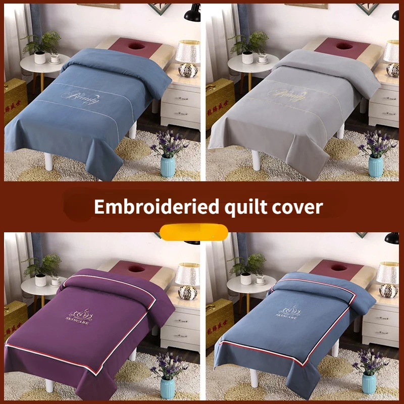 120X180CM Embroideried Quilt Cover for Beauty Salon Hotel Message Spa Use Dulvet Cover