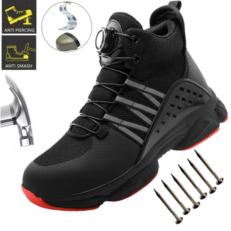 

Breathable Ultralight Sneaker For Men Work Boots Safety Steel Toe Comfortable Shoes Industrial Outside Working Footwear