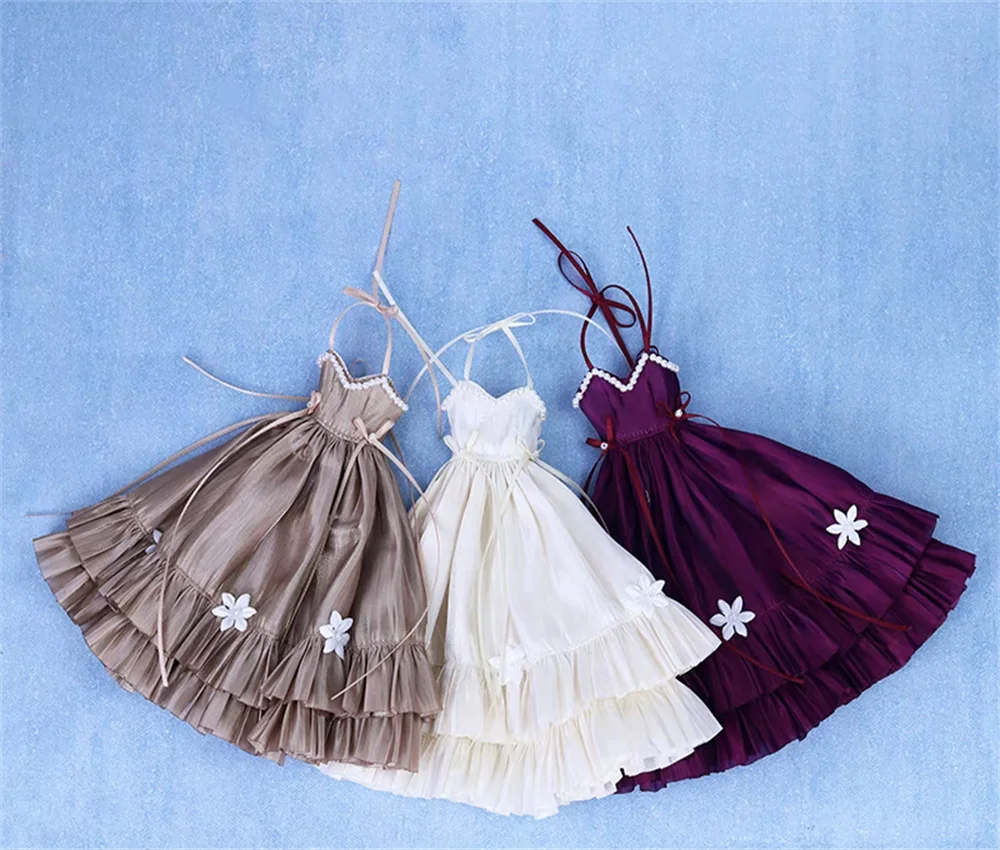 Blythe Doll Dress Premium Pearl Champagne Sparkling Purple Strap Evening Dress 19 Joint OB24 Doll Dress 3 Colors