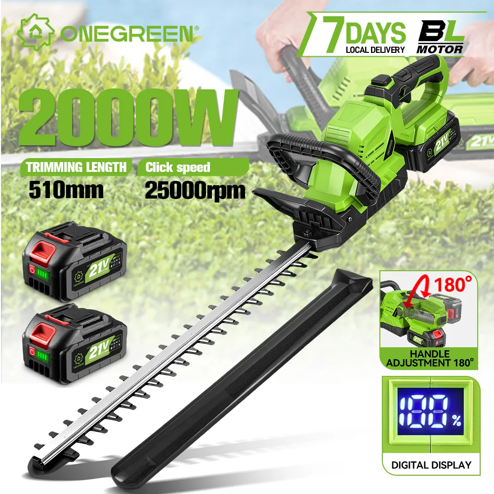 Image of ONEGREEN 2000W 25000RPM Elektrische Heckenschere Kabellose Handgeführte Garten-Trimm- und Pflanzenschneidemaschine für Makita 18V Akku