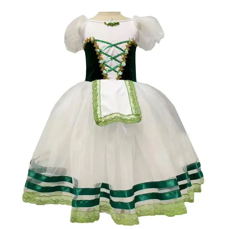 

Modern Dance Costume Ballerina Swan Dance Performance Costumes Wear Green Ballerina Dress for Women