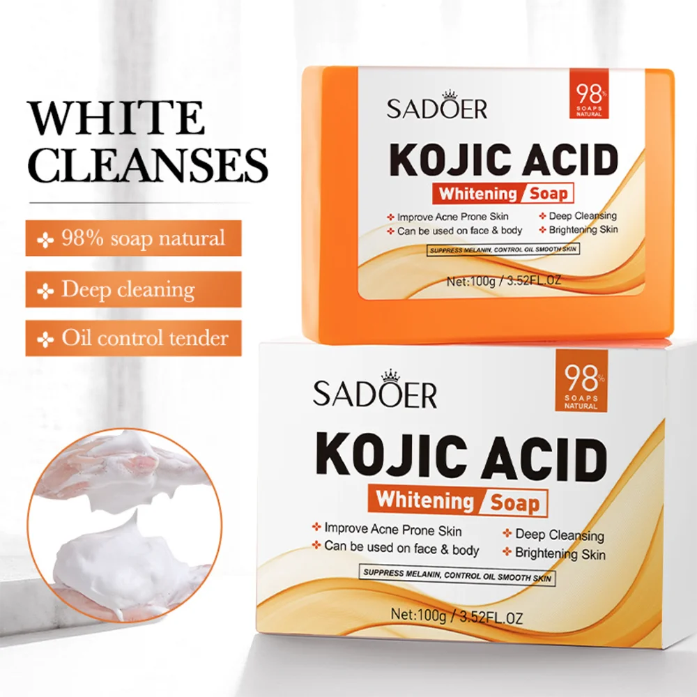 

Kojic Acid Whitening Face Soap For Dark Spot Oil Cleansing Sabonete Jabon Facial De Limpeza Exfoliante Para Rostro Original 100g