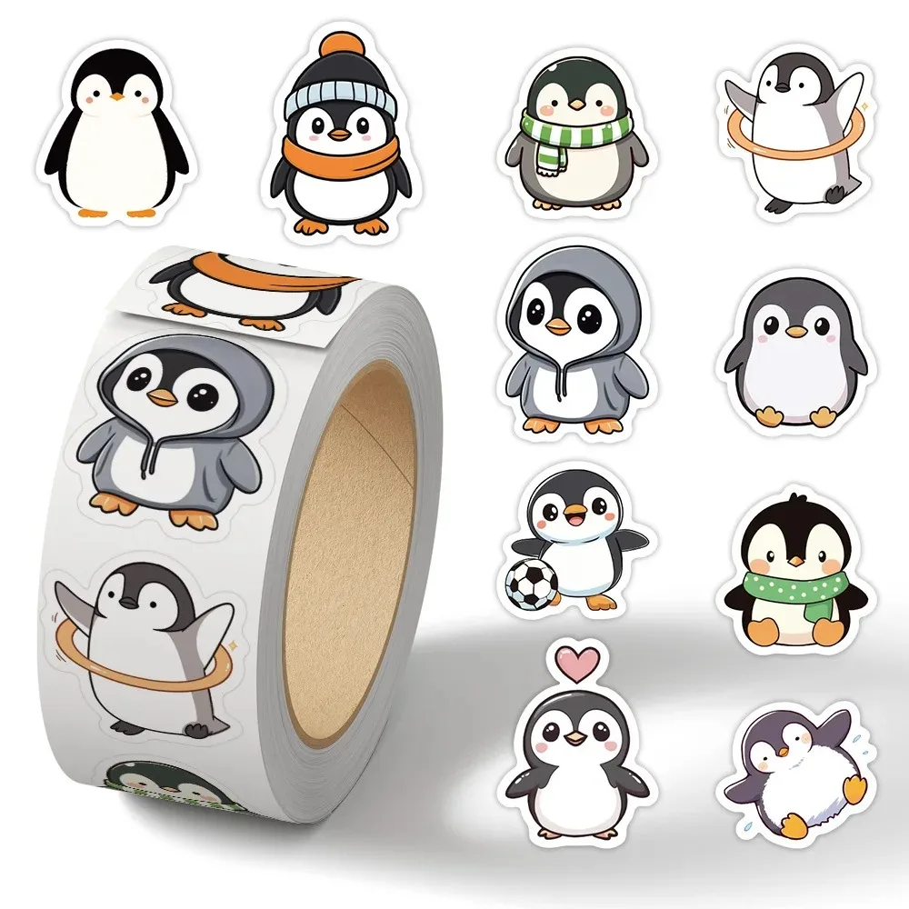 500pcs Penguin Animal Stickers Cartoon Removable Notebook Graffiti Sticker Decoration DIY Gift Baking Package Envelope Lable
