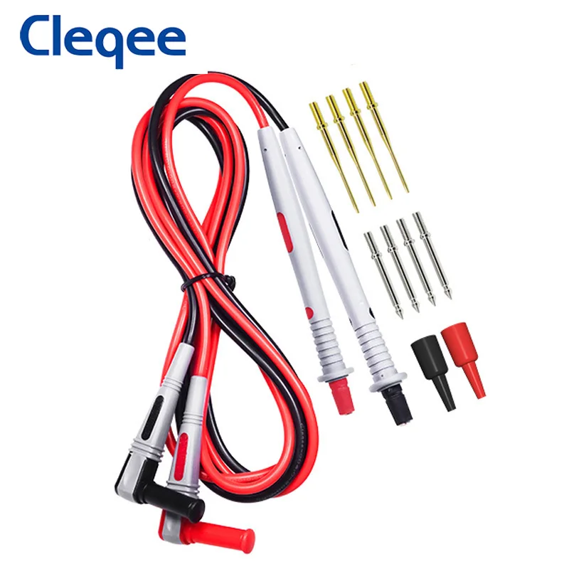 Cleqee P1503 Series Multimeter Test Leads Kit with Replaceable Needle Probe 4mm Banana Plug Alligator Clip SMD Test Cable